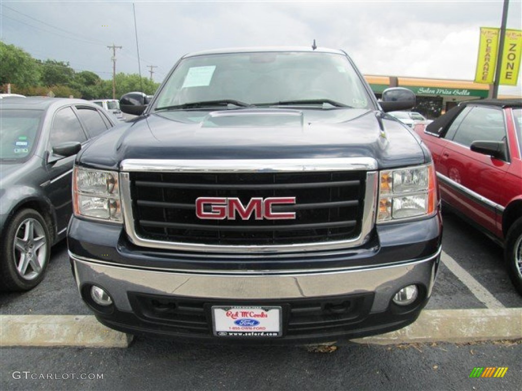 2008 Sierra 1500 SLE Crew Cab - Midnight Blue Metallic / Light Titanium photo #3