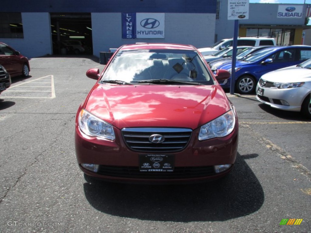 2008 Elantra GLS Sedan - Apple Red Pearl / Beige photo #1