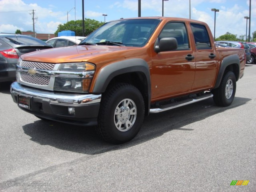 2007 Colorado LT Crew Cab 4x4 - Sunburst Orange Metallic / Very Dark Pewter photo #2