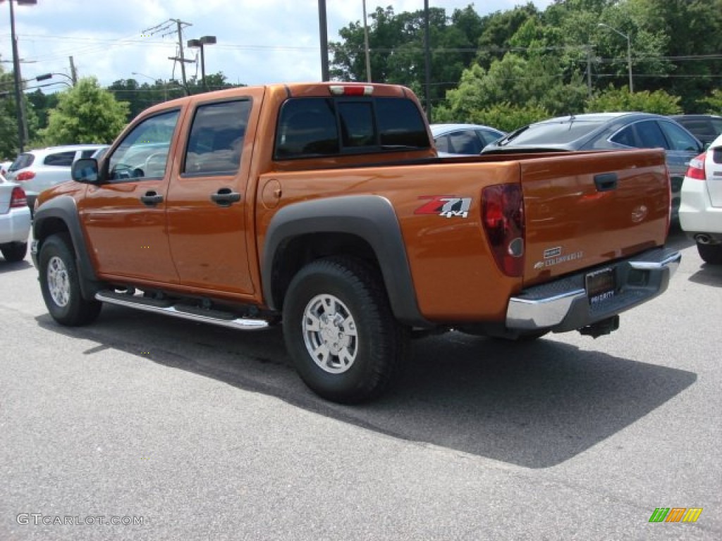 2007 Colorado LT Crew Cab 4x4 - Sunburst Orange Metallic / Very Dark Pewter photo #3