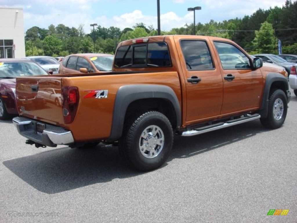 2007 Colorado LT Crew Cab 4x4 - Sunburst Orange Metallic / Very Dark Pewter photo #4