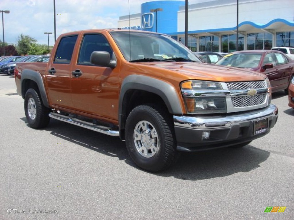 2007 Colorado LT Crew Cab 4x4 - Sunburst Orange Metallic / Very Dark Pewter photo #5