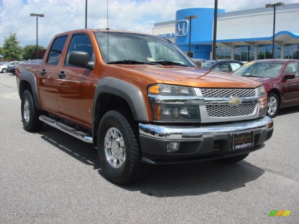 2007 Colorado LT Crew Cab 4x4 - Sunburst Orange Metallic / Very Dark Pewter photo #6