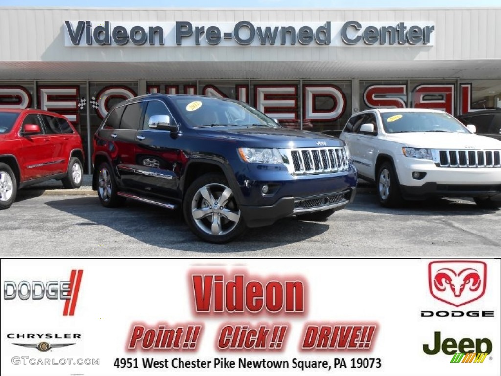 2012 Grand Cherokee Overland 4x4 - True Blue Pearl / New Saddle/Black photo #1