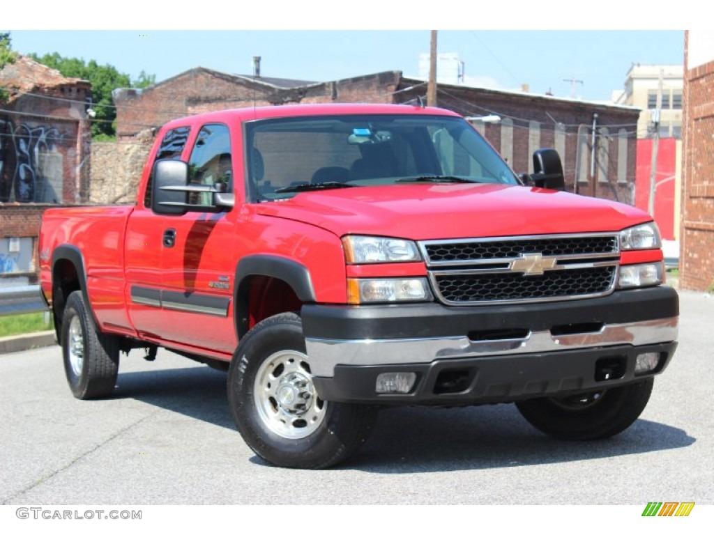 2007 Silverado 2500HD Classic LT Extended Cab 4x4 - Victory Red / Dark Charcoal photo #1