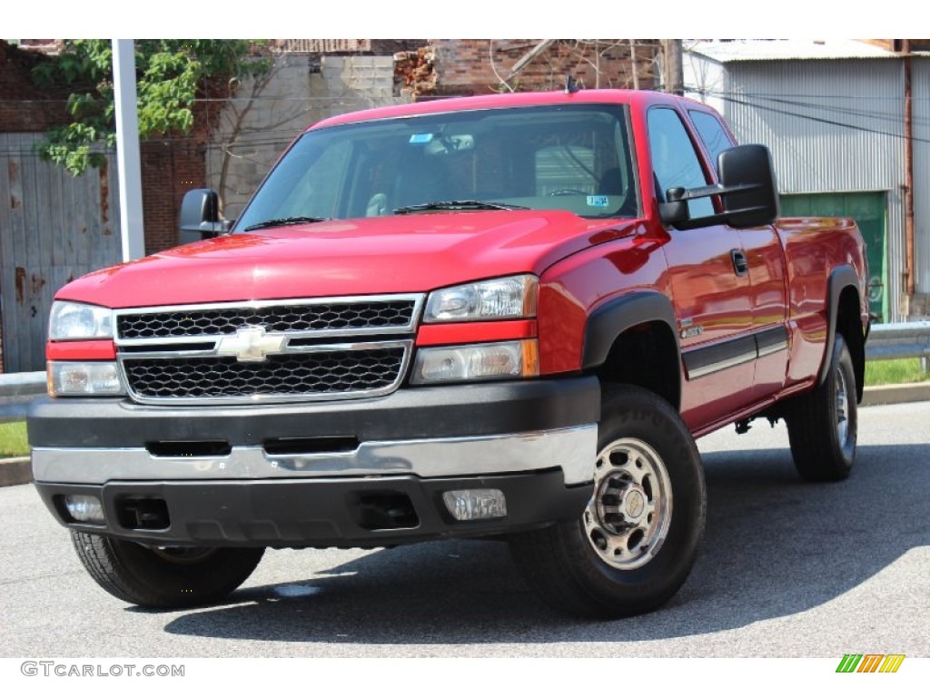 2007 Silverado 2500HD Classic LT Extended Cab 4x4 - Victory Red / Dark Charcoal photo #7