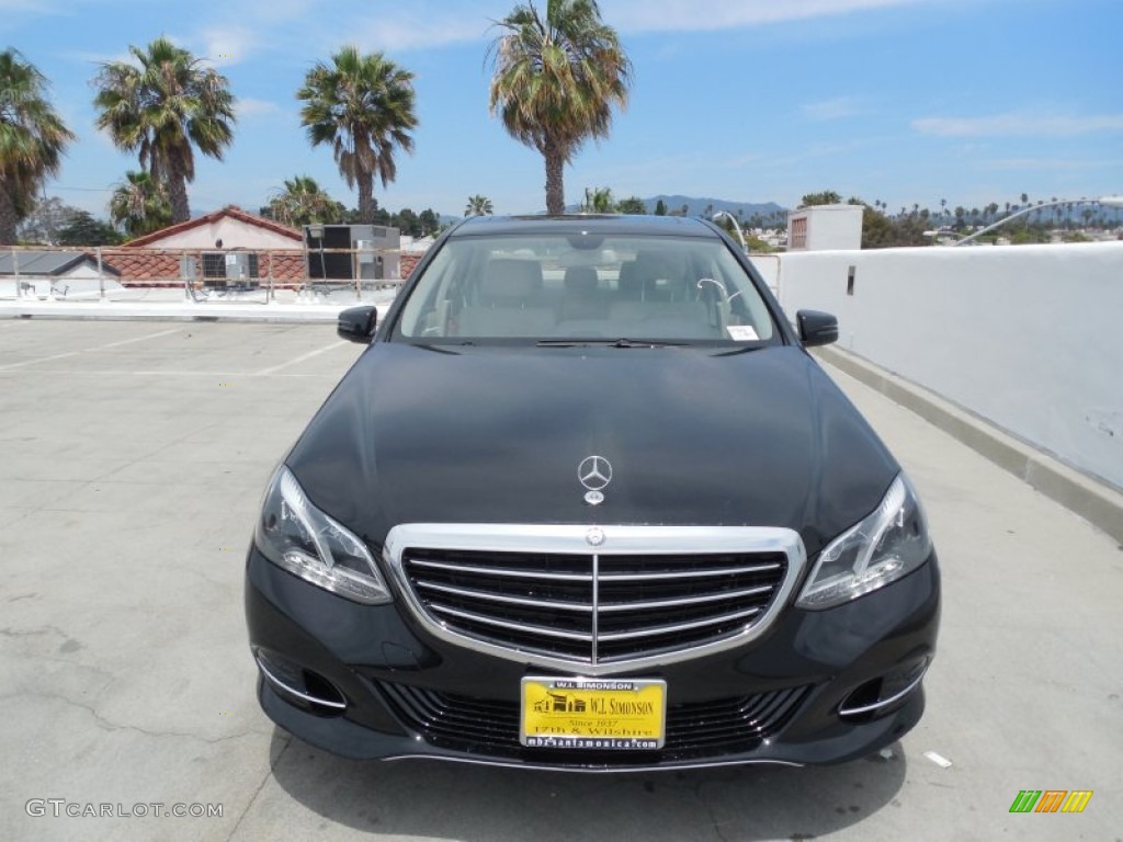 2014 E 350 Sedan - Black / Silk Beige/Espresso Brown photo #2