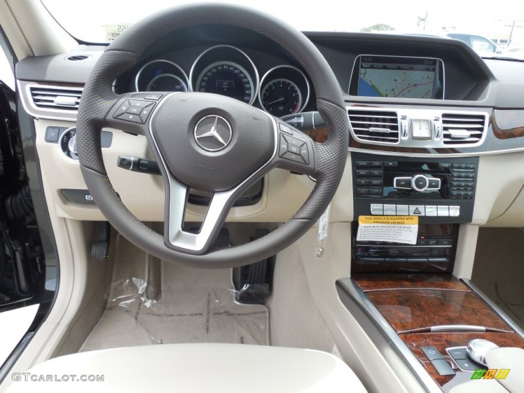 2014 E 350 Sedan - Black / Silk Beige/Espresso Brown photo #8