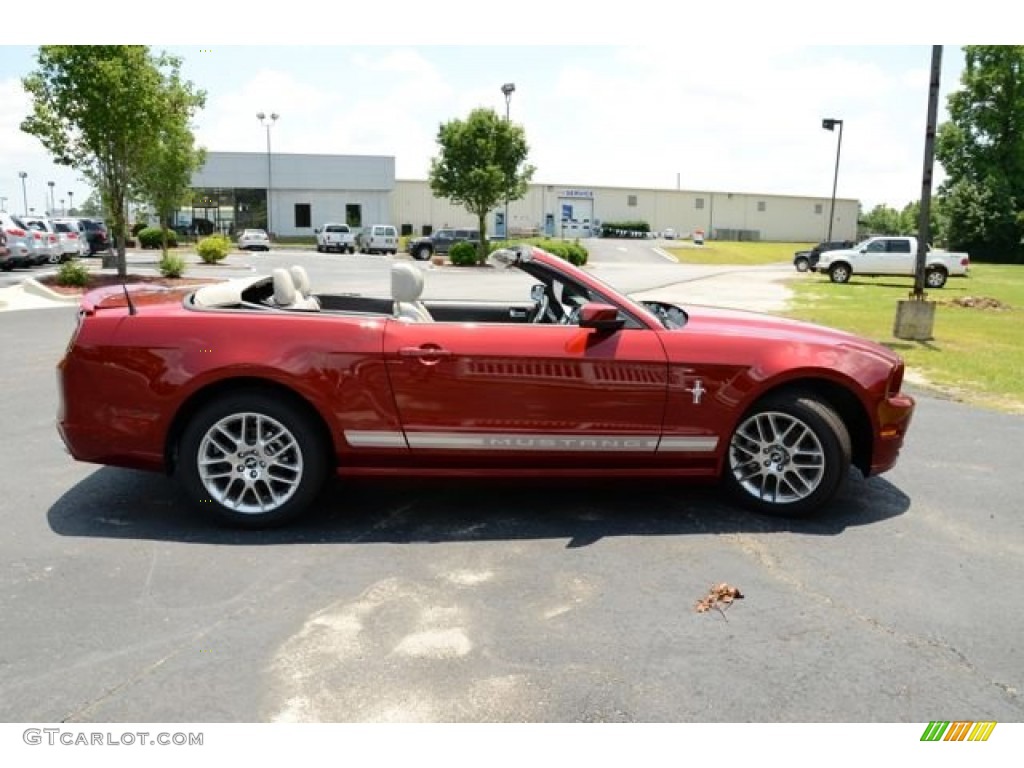2014 Mustang V6 Premium Convertible - Ruby Red / Medium Stone photo #4