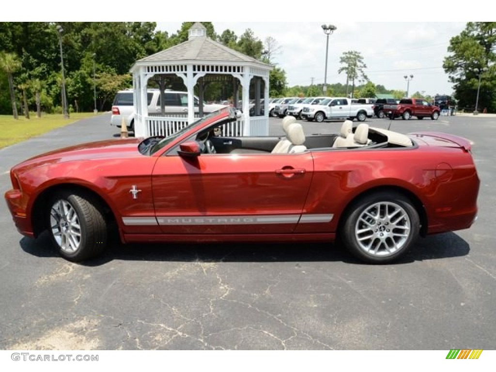 2014 Mustang V6 Premium Convertible - Ruby Red / Medium Stone photo #8