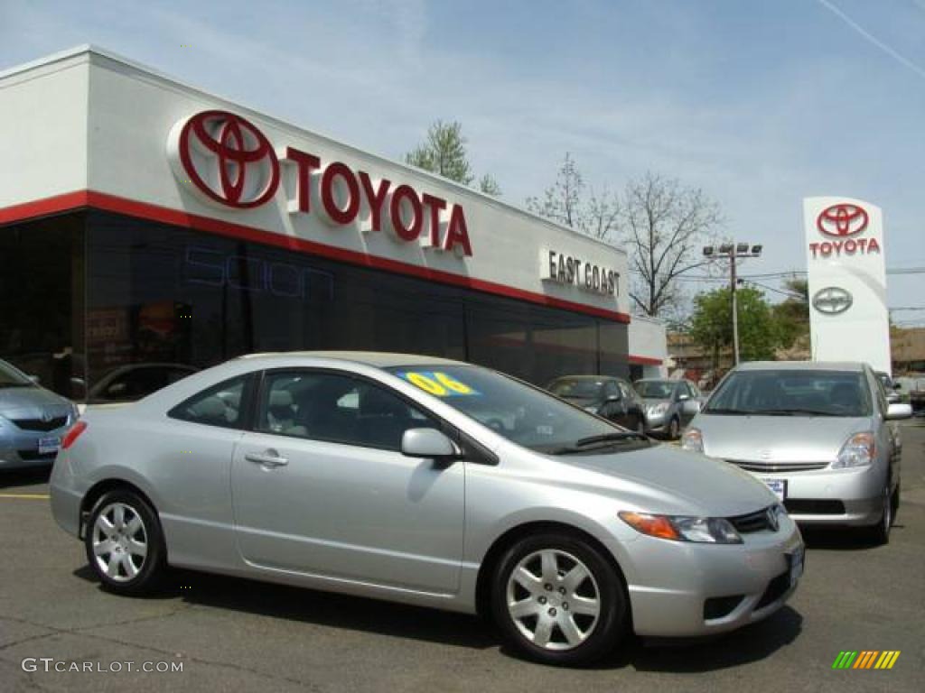 2006 Civic LX Coupe - Alabaster Silver Metallic / Gray photo #1