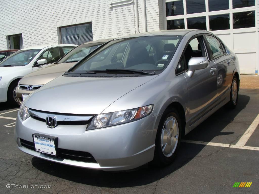 2006 Civic Hybrid Sedan - Alabaster Silver Metallic / Blue photo #1