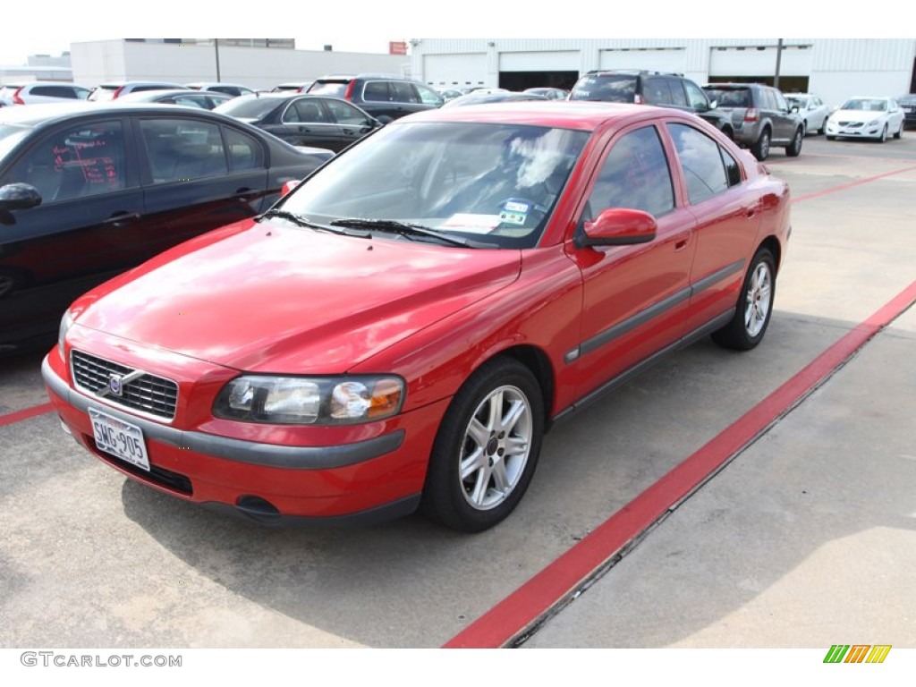 2002 S60 2.4T - Red / Taupe/Light Taupe photo #3