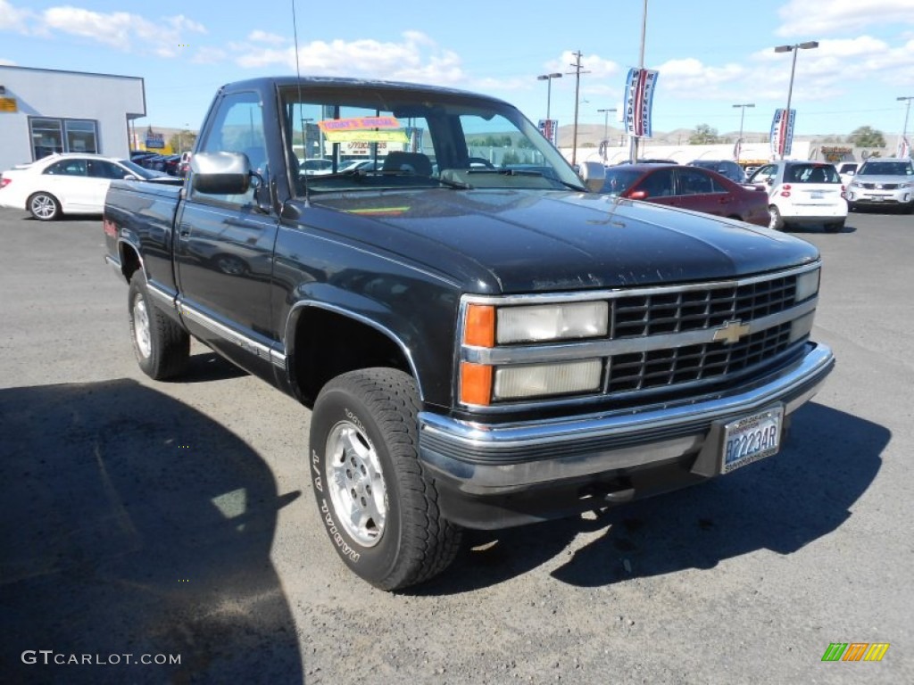 1993 C/K K1500 Regular Cab 4x4 - Black / Gray photo #3