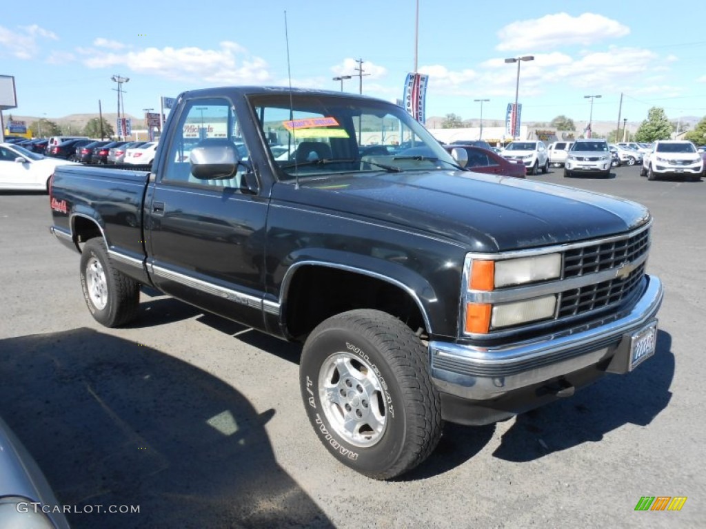1993 C/K K1500 Regular Cab 4x4 - Black / Gray photo #4