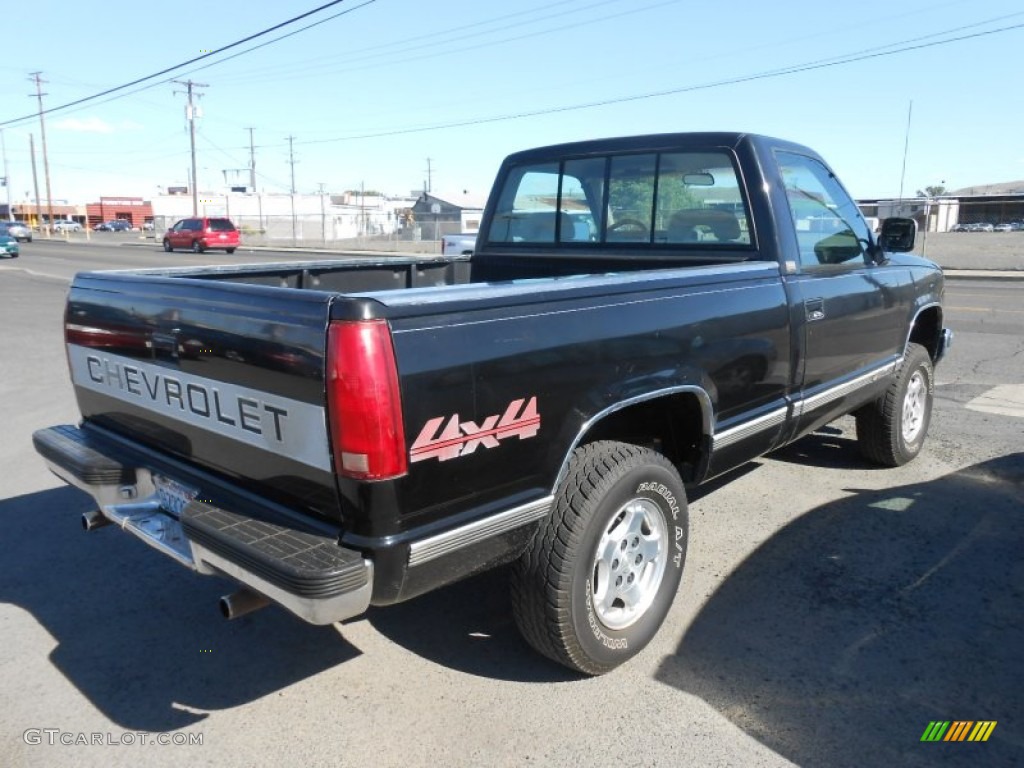 1993 C/K K1500 Regular Cab 4x4 - Black / Gray photo #6