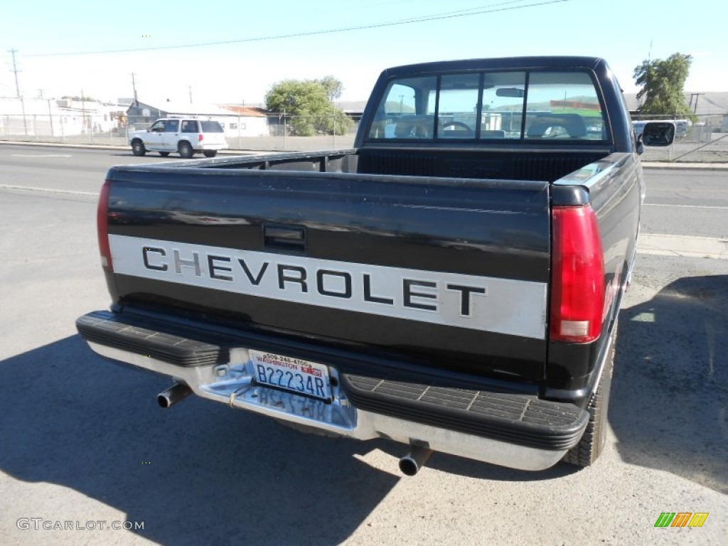 1993 C/K K1500 Regular Cab 4x4 - Black / Gray photo #7