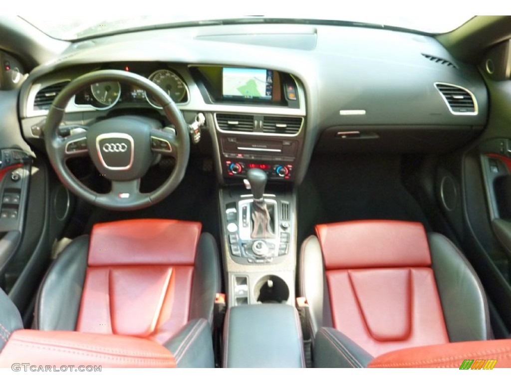 2010 Audi S5 3.0 TFSI quattro Cabriolet Magma Red Silk Nappa Leather Dashboard Photo #82205909