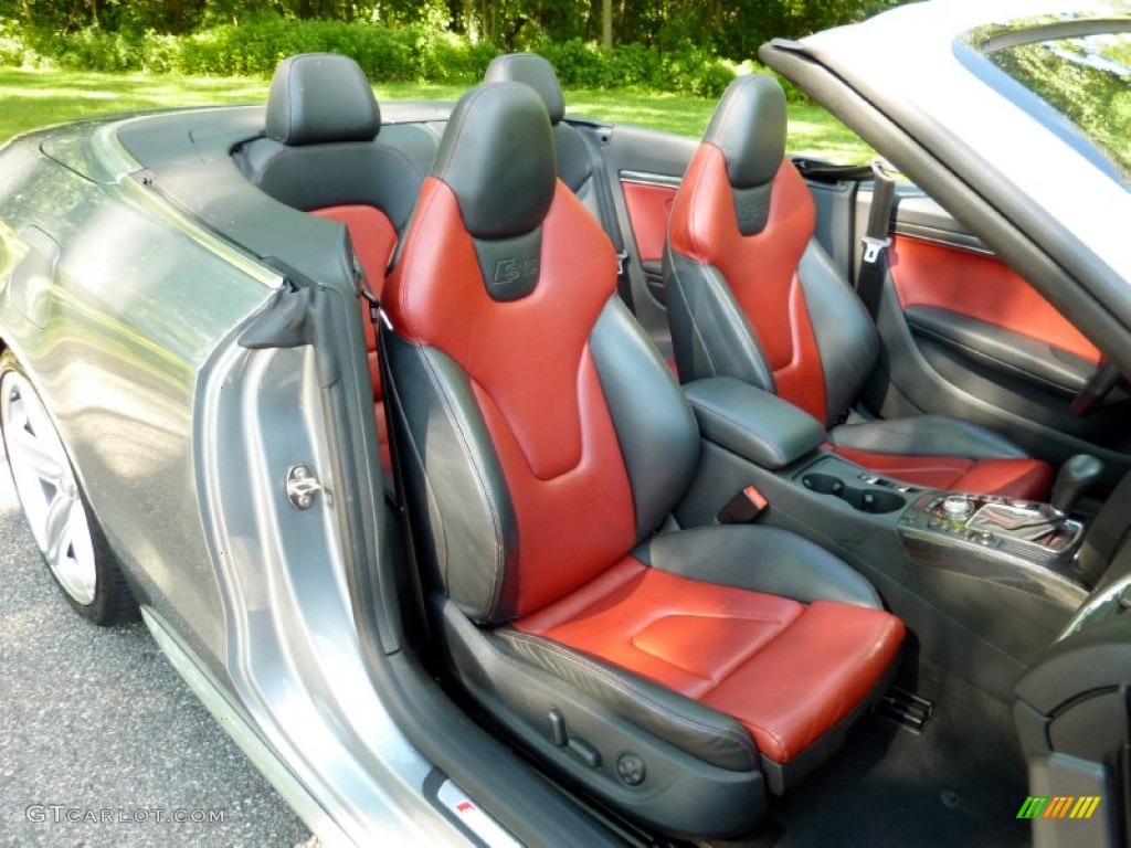 Magma Red Silk Nappa Leather Interior 2010 Audi S5 3.0 TFSI quattro Cabriolet Photo #82206372