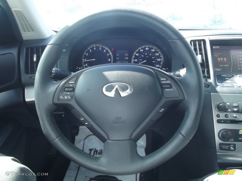 2013 Infiniti G 37 x AWD Sedan Graphite Steering Wheel Photo #82207605