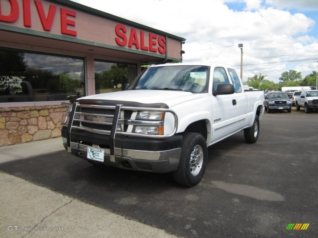 2003 Silverado 2500HD LS Extended Cab 4x4 - Summit White / Dark Charcoal photo #1