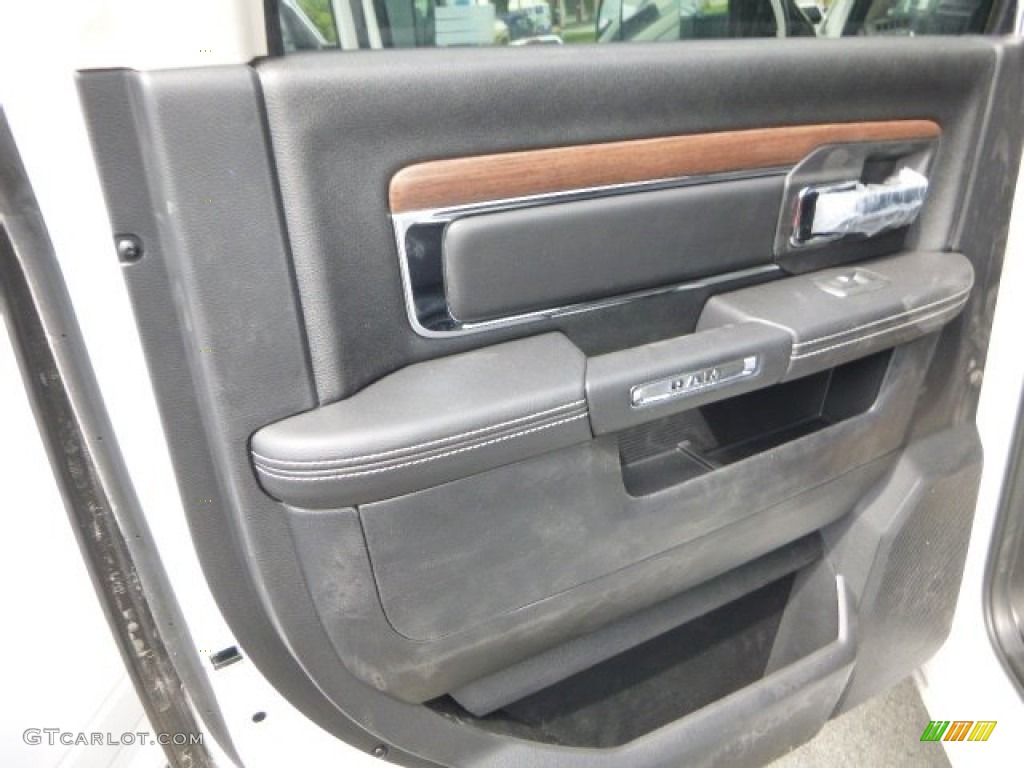 2013 Ram 3500 Laramie Mega Cab 4x4 Dually Black Door Panel Photo #82210889
