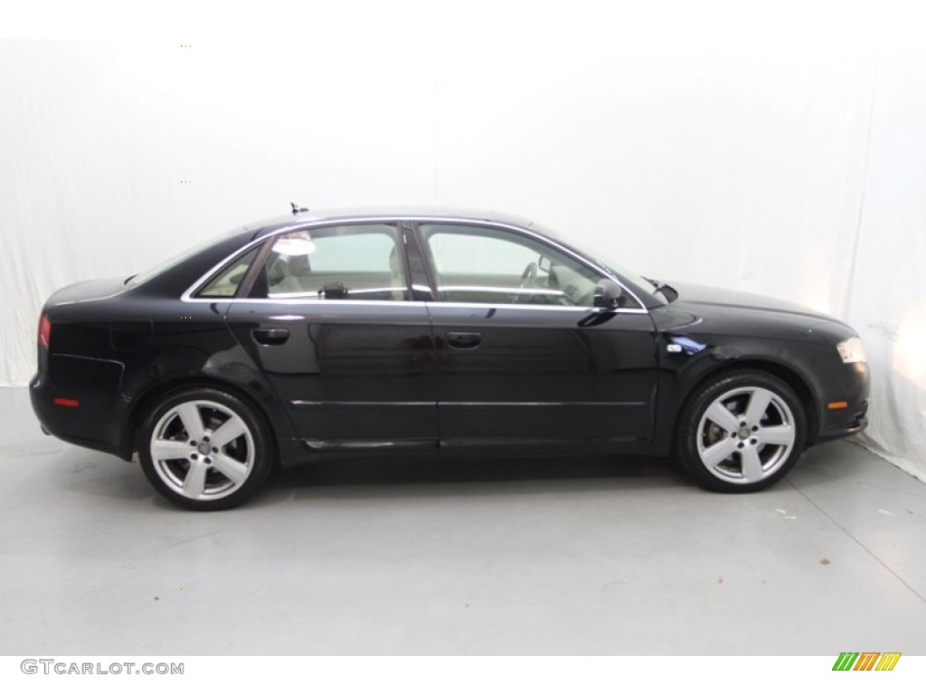 2008 A4 3.2 Quattro S-Line Sedan - Brilliant Black / Beige photo #2