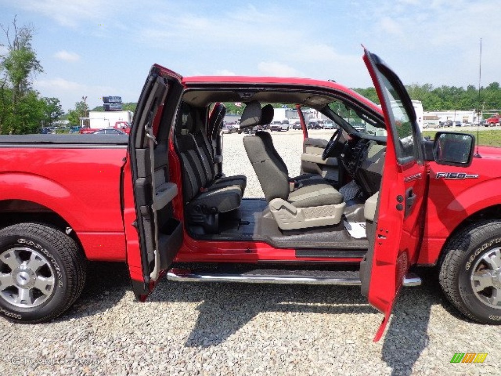 2010 F150 STX SuperCab 4x4 - Vermillion Red / Medium Stone photo #15