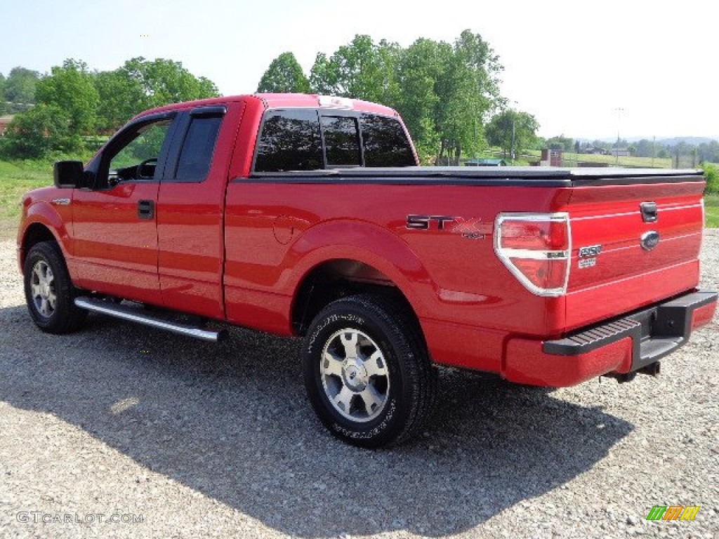 2010 F150 STX SuperCab 4x4 - Vermillion Red / Medium Stone photo #23