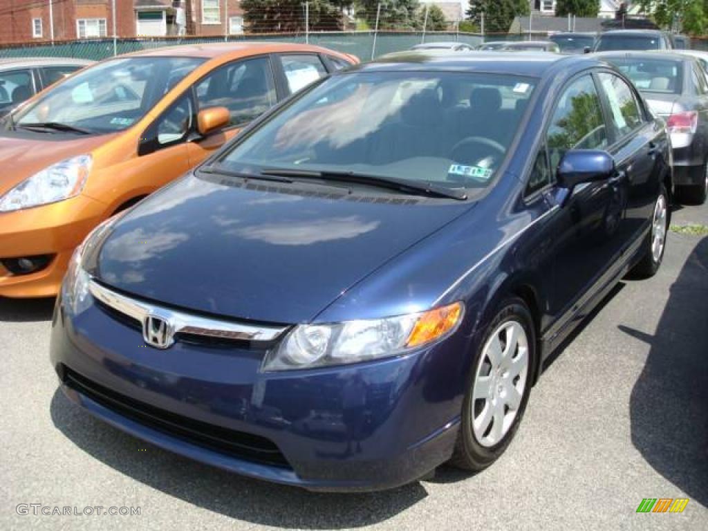 2007 Civic LX Sedan - Royal Blue Pearl / Gray photo #1