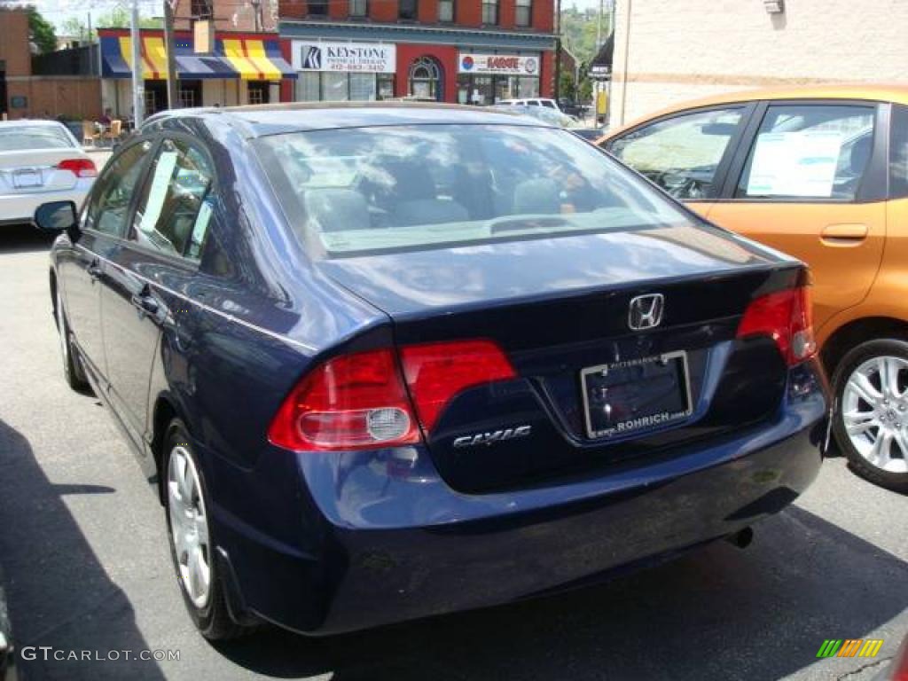 2007 Civic LX Sedan - Royal Blue Pearl / Gray photo #2