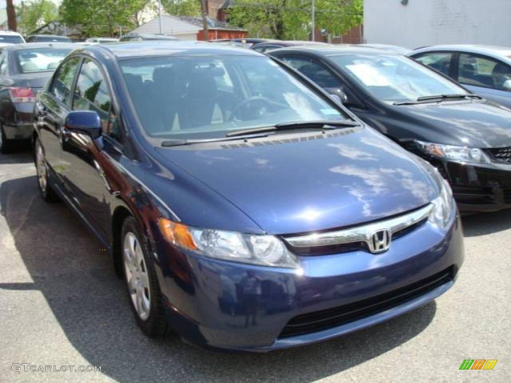 2007 Civic LX Sedan - Royal Blue Pearl / Gray photo #5