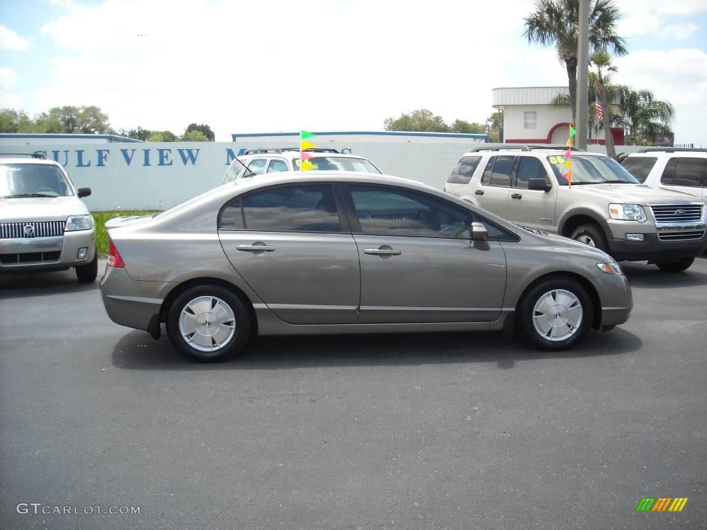 2007 Civic Hybrid Sedan - Galaxy Gray Metallic / Ivory photo #28