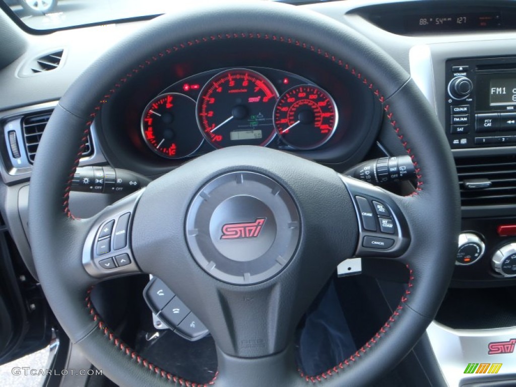 2013 Subaru Impreza WRX STi 5 Door Black Steering Wheel Photo #82218130