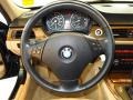 2008 BMW 3 Series Beige Interior Steering Wheel Photo