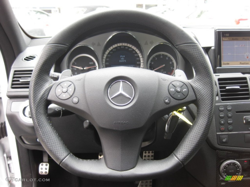 2009 Mercedes-Benz C 63 AMG Black AMG Premium Leather Steering Wheel Photo #82221760