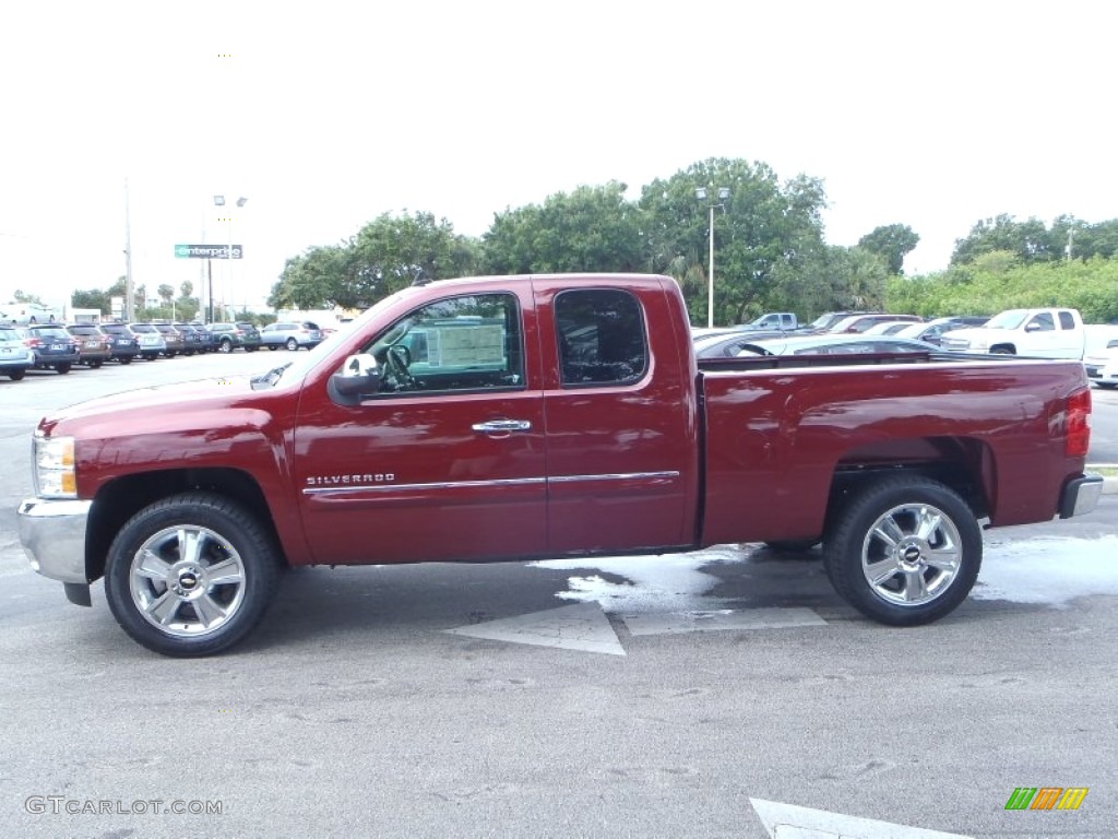 2013 Silverado 1500 LT Extended Cab - Deep Ruby Metallic / Ebony photo #3