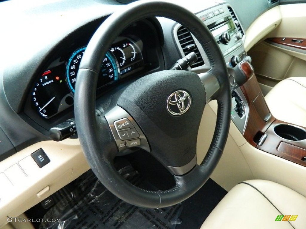 2009 Toyota Venza I4 Ivory Steering Wheel Photo #82223248