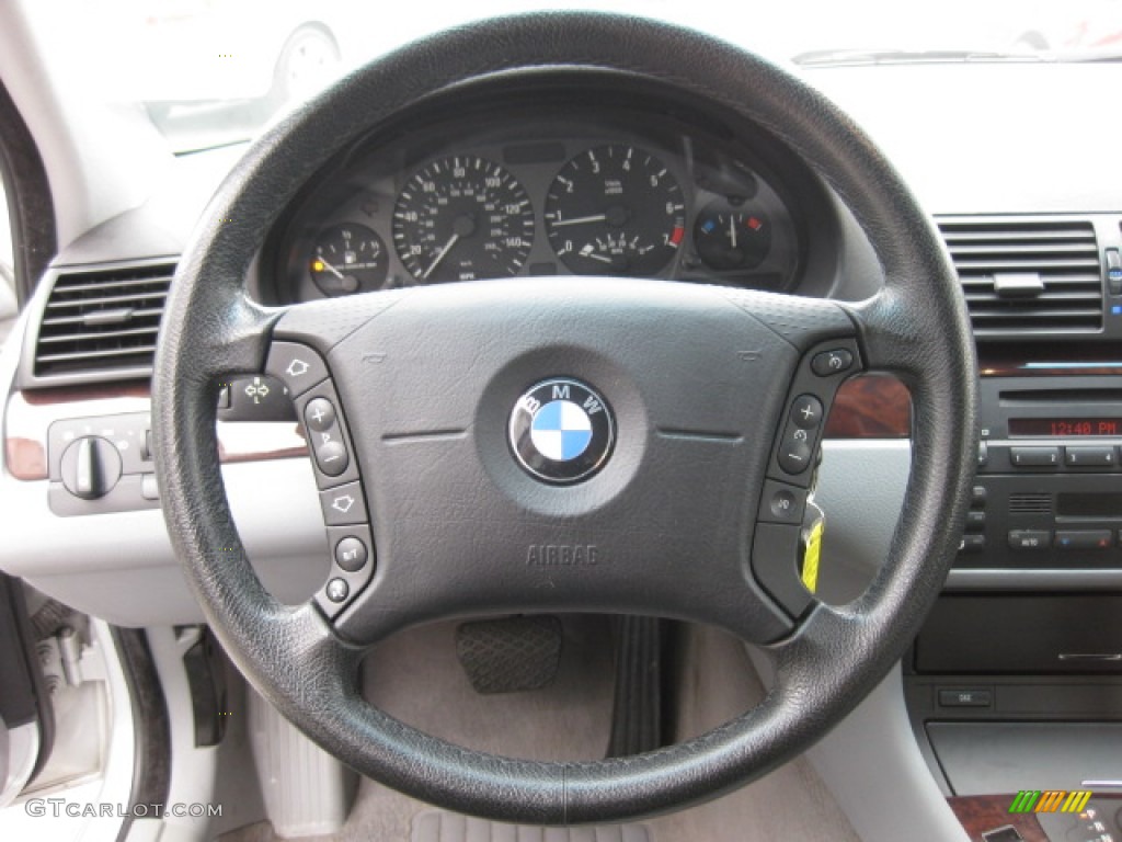 2004 BMW 3 Series 325i Sedan Grey Steering Wheel Photo #82223739