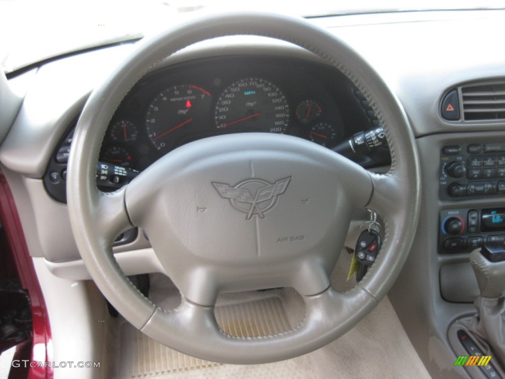 2003 Chevrolet Corvette Convertible Light Oak Steering Wheel Photo #82225020