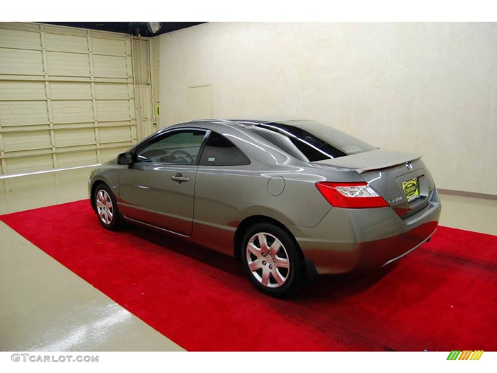 2007 Civic LX Coupe - Galaxy Gray Metallic / Gray photo #4