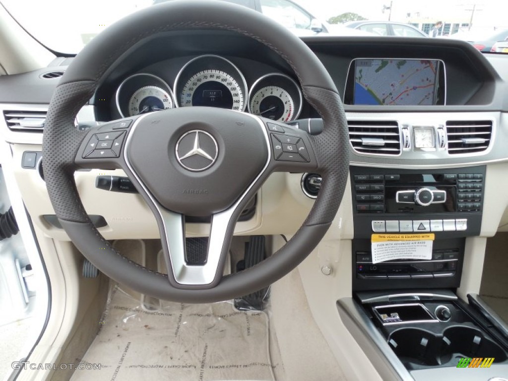 2014 Mercedes-Benz E 350 4Matic Sport Wagon Silk Beige/Espresso Brown Dashboard Photo #82226452