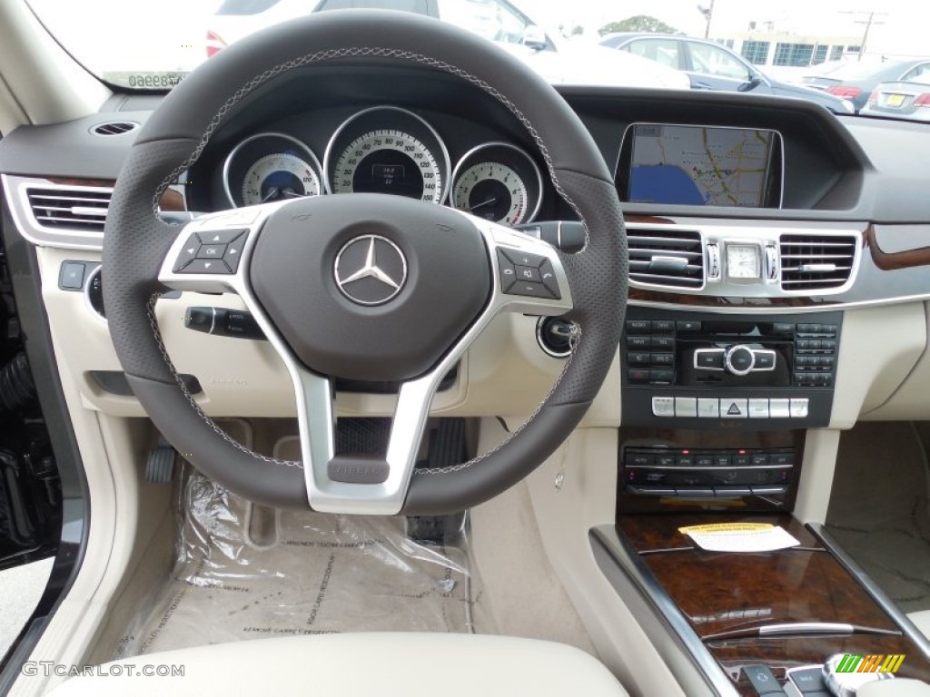 2014 Mercedes-Benz E 350 4Matic Sport Wagon Silk Beige/Espresso Brown Dashboard Photo #82226982