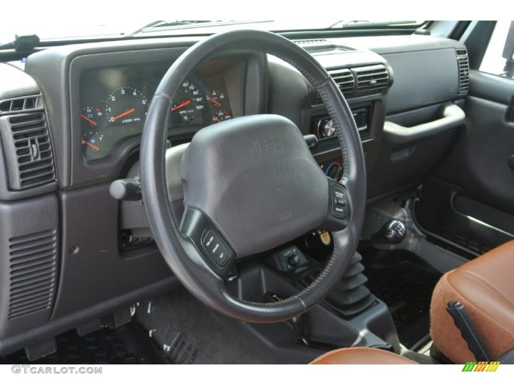 2002 Jeep Wrangler Apex Edition 4x4 Apex Cognac Ultra-Hide Steering Wheel Photo #82233624
