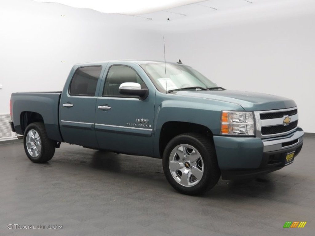 2009 Silverado 1500 LT Crew Cab - Blue Granite Metallic / Ebony photo #3