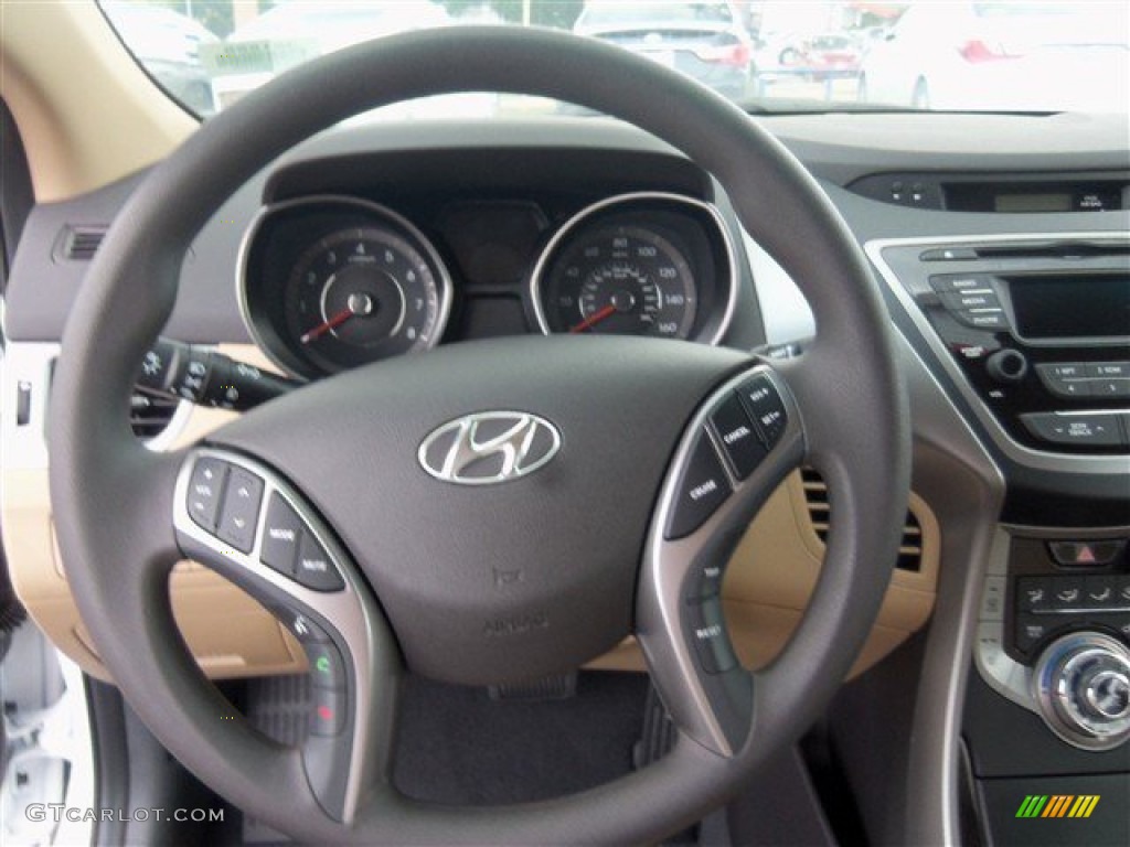 2013 Elantra GLS - Shimmering White / Beige photo #12