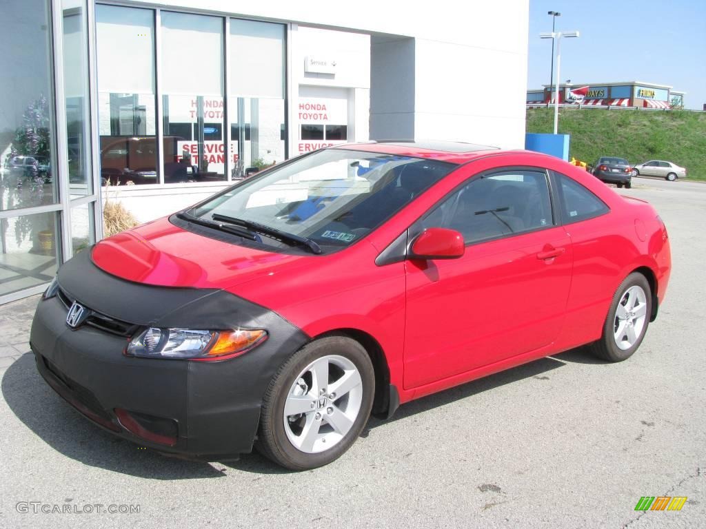 2008 Civic EX Coupe - Rallye Red / Black photo #2