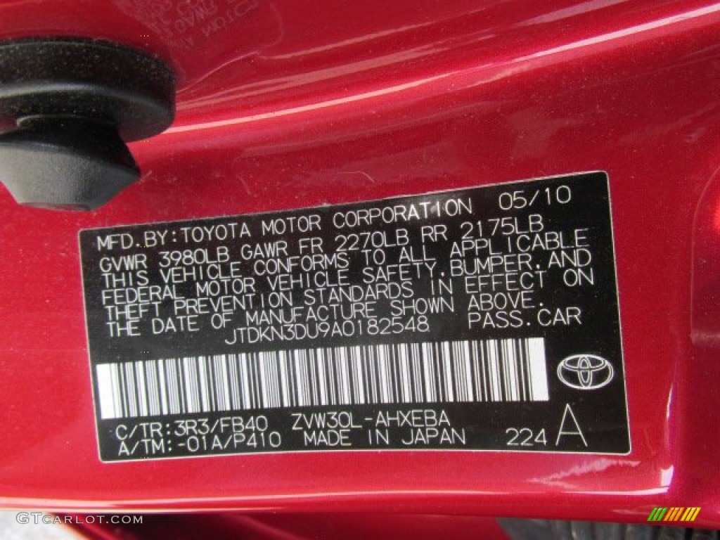 2010 Prius Hybrid III - Barcelona Red Metallic / Misty Gray photo #19