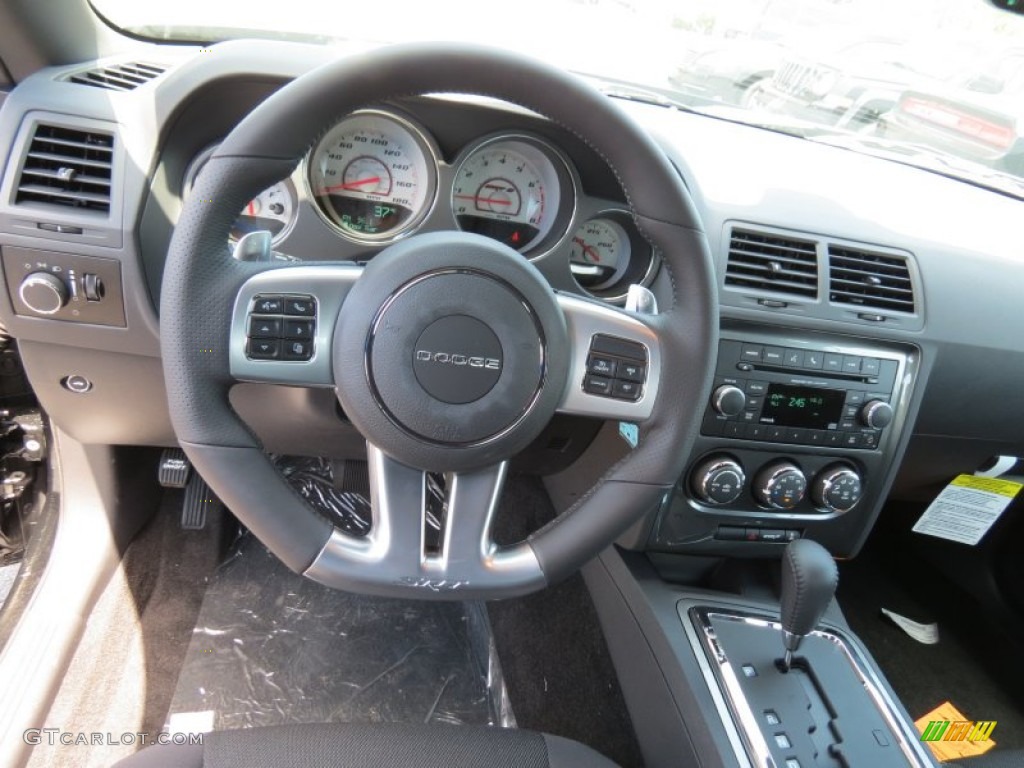2013 Dodge Challenger SRT8 Core Dark Slate Gray Steering Wheel Photo #82240974
