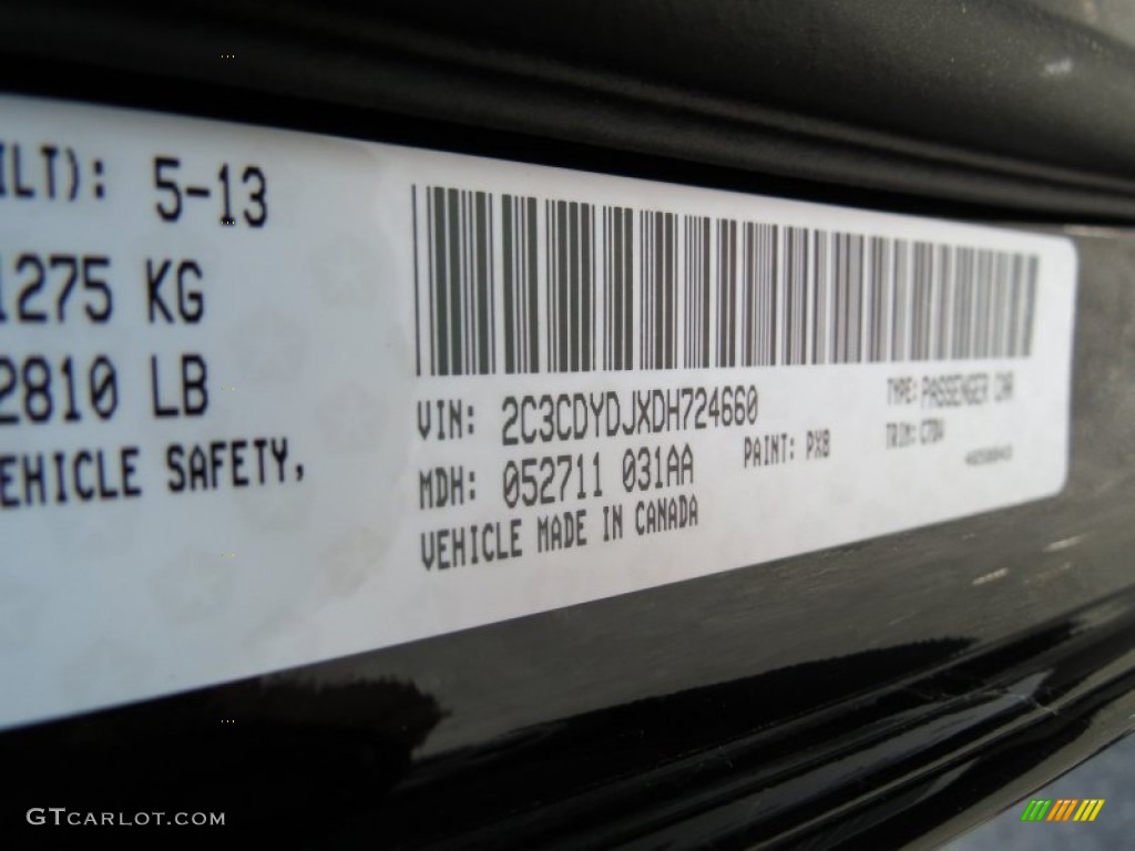 2013 Challenger Color Code PX8 for Pitch Black Photo #82241043